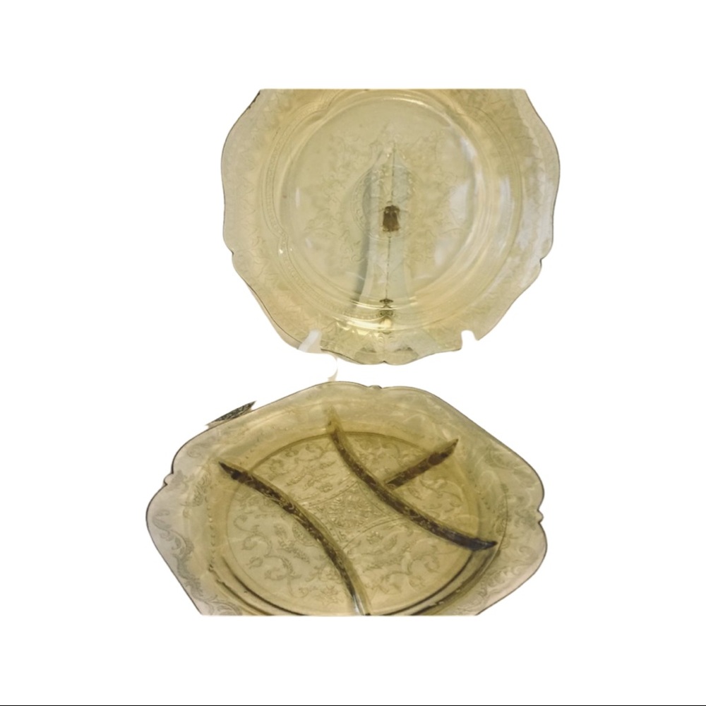 Federal Patrician Amber Gold Glass Dish Serve Ware